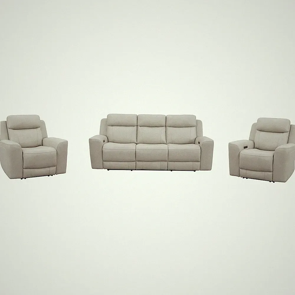Calgary - Stone Power Reclining Sofa and 2 Recliners