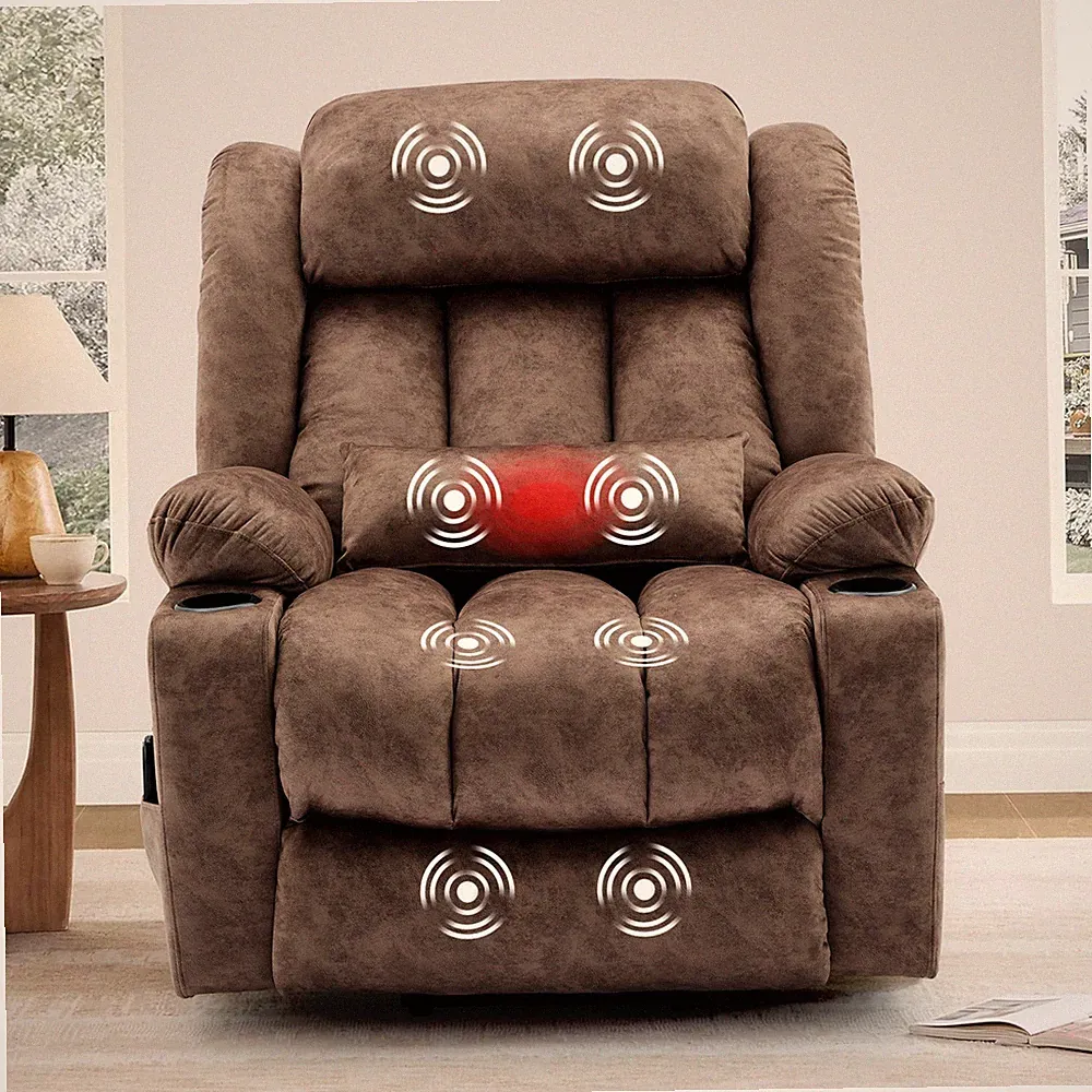 Oversized Dual Motor Power Lift Recliner Lay Flat Chair with Extended Footrest