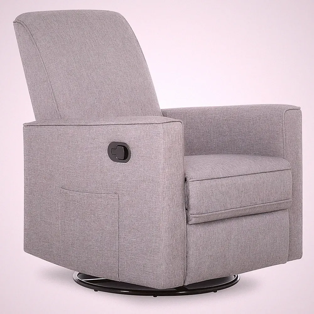 Raleigh Upholstered Manual Glider Recliner– Rocking & 360° Swivel with Smooth Gl