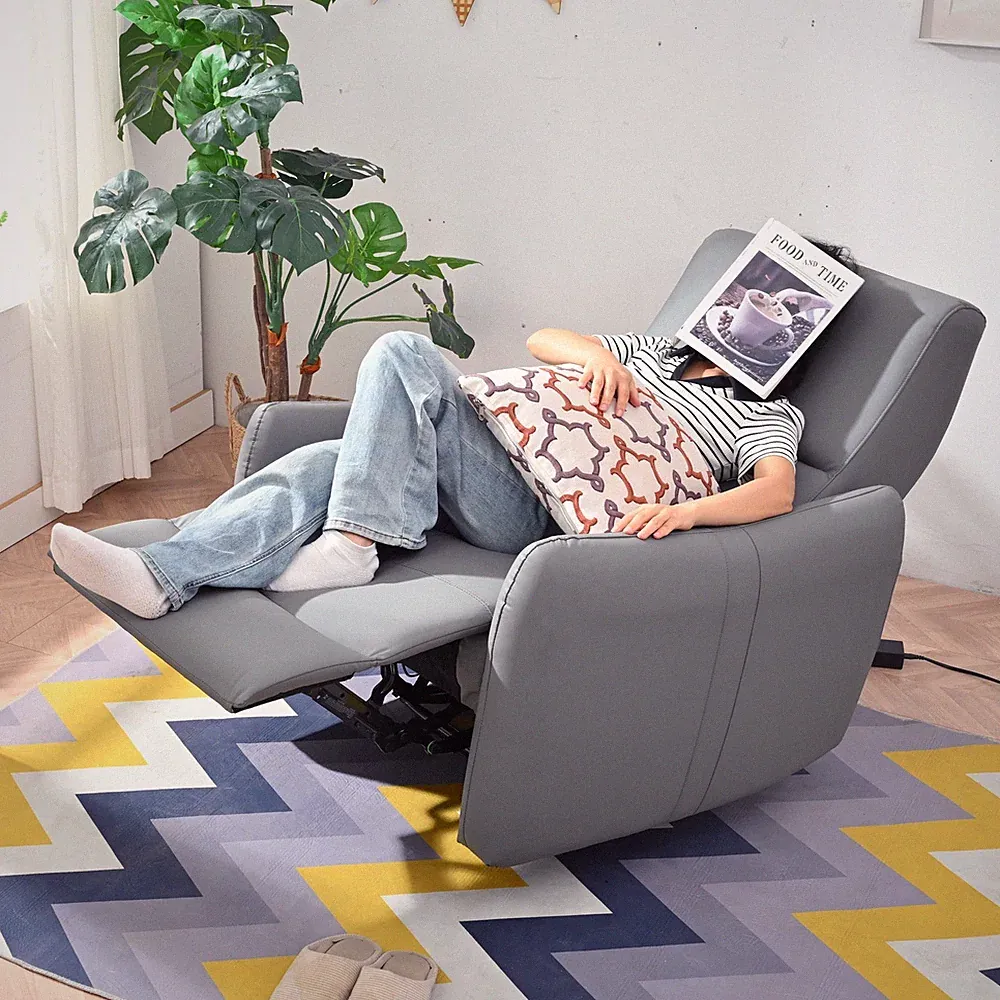 Wall Hugger Power Recliner Chair Electric Reclining Sofa Small Spaces PU Leather